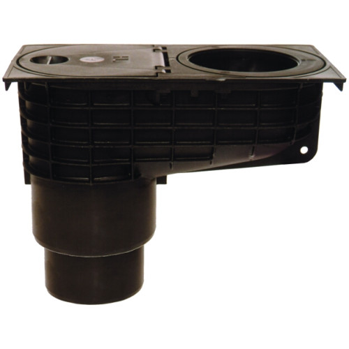 Minimax street drain for outdoor water intake from storm drains DN110/125 with frost-resistant odor locking device, leaf catcher and stacking rings d 75 - 110mm Minimax street drain for outdoor water intake from storm drains DN110/125 with frost-resistant odor locking device, leaf catcher and stacking rings d 75 - 110mm